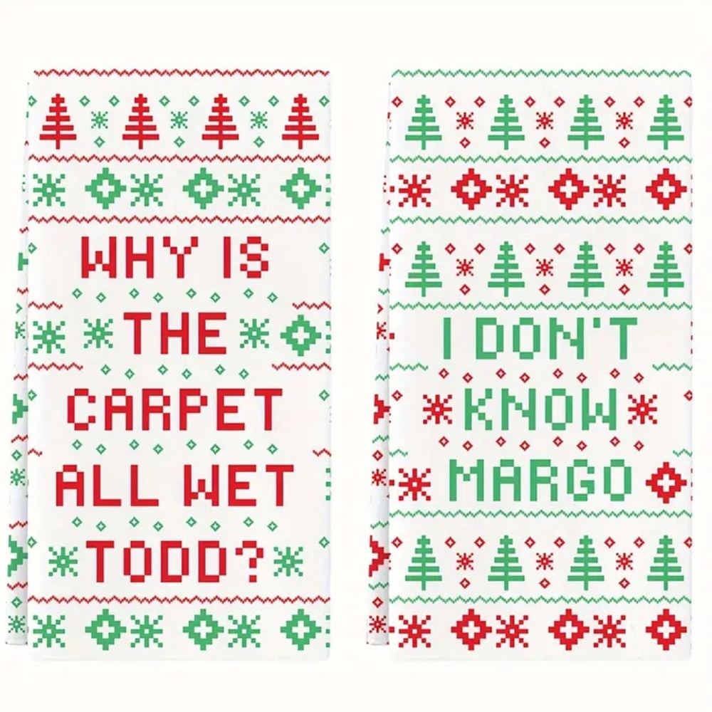 2-Pack Microfiber Christmas Kitchen Towels National Lampoons Vacation Large- NEW